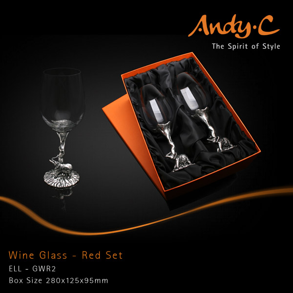 Andy C Elephant Range Wine glass - red single